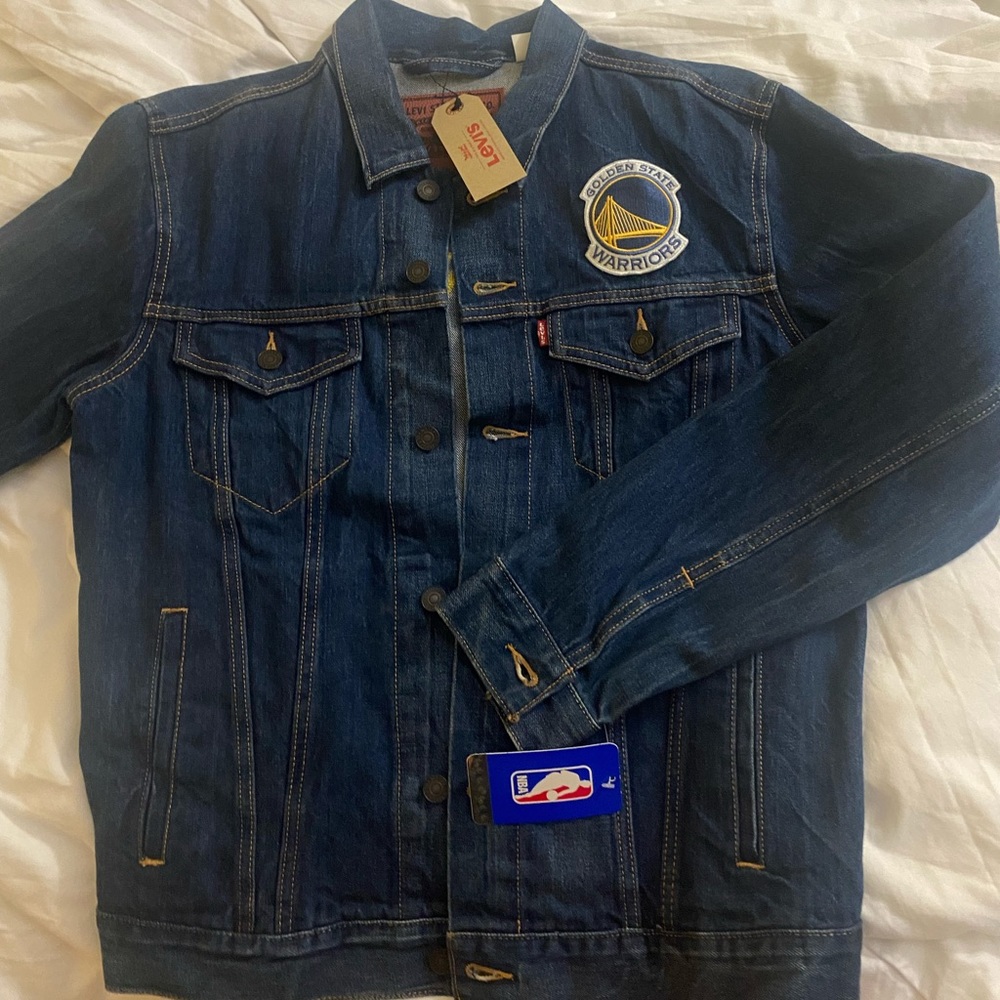 golden state warrior levi’s jean jacket NBA Levis Blue Denim  Size M RARE